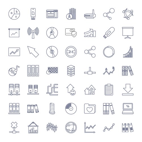 100 data icons (36969168) – Free Vector | VectorStock