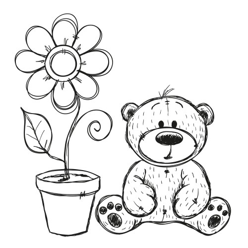 Cute teddy bear Royalty Free Vector Image - VectorStock