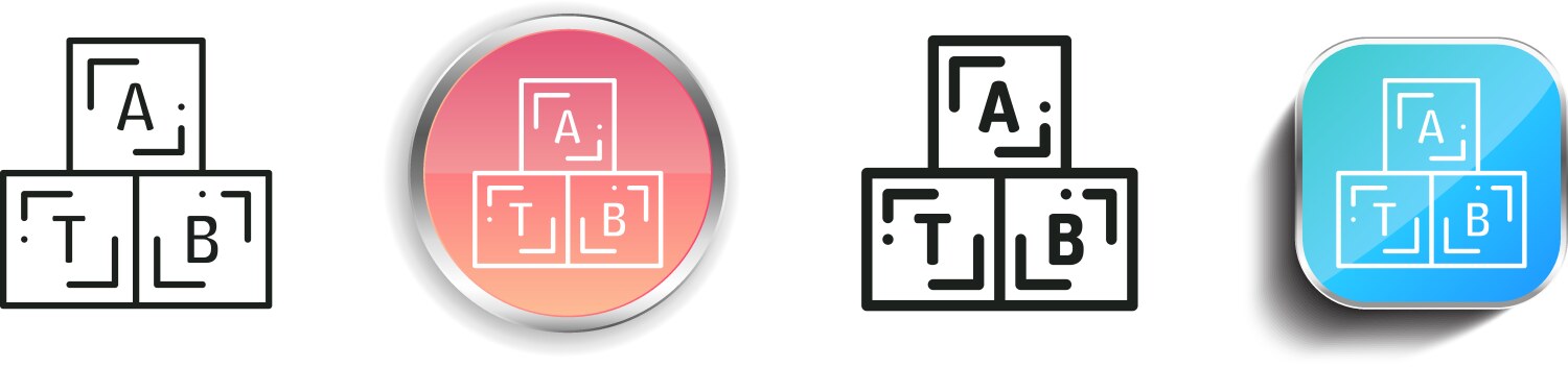 Boggle icon thin linear regular and button style vector image
