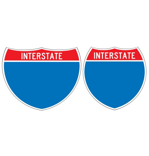 US Interstate Road Signs Vector Image