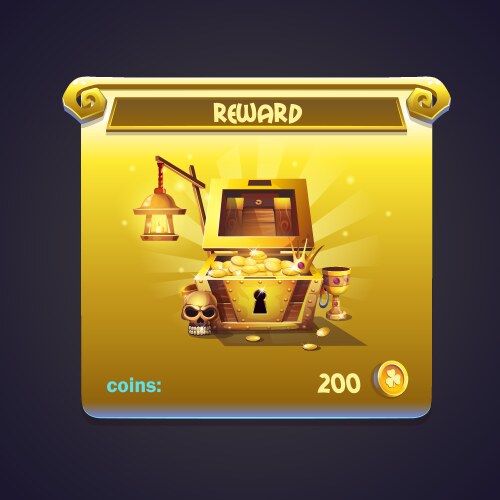 Example of window in a computer game rewards vector image