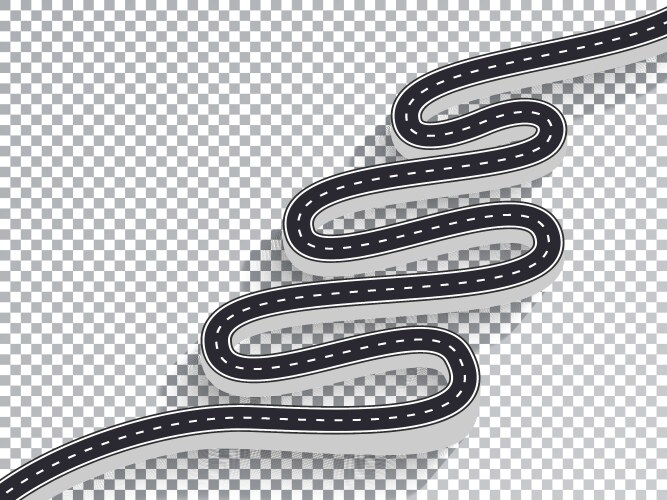 3d winding road isolated transparent special vector