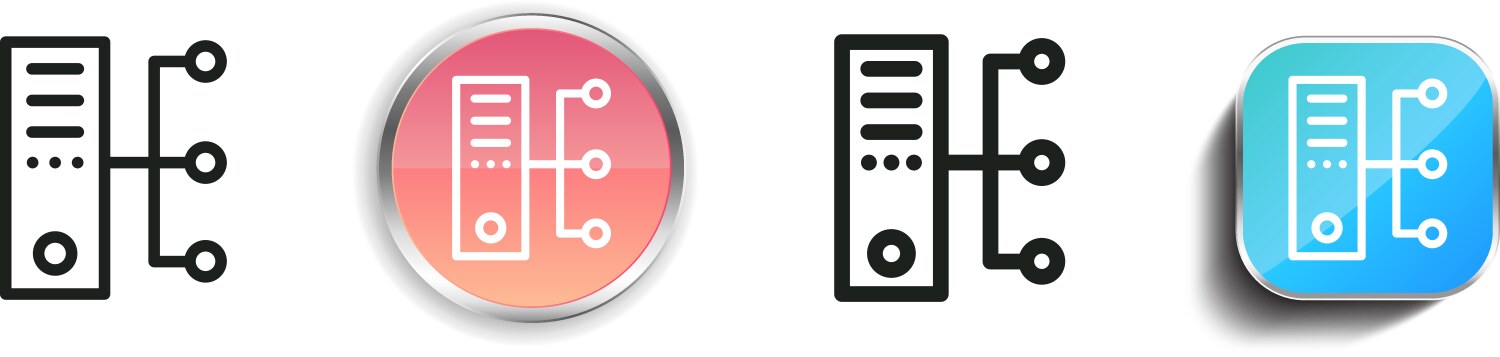 Cpu icon thin linear regular and button style vector image