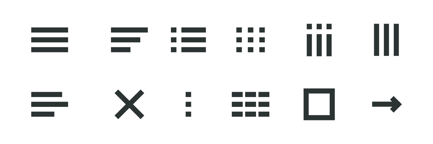 Hamburger interface menu simple line minimal ui vector image