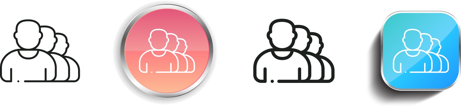 Group icon thin linear regular and button style vector image