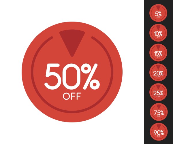 Set sale price off icons red circle with white vector image