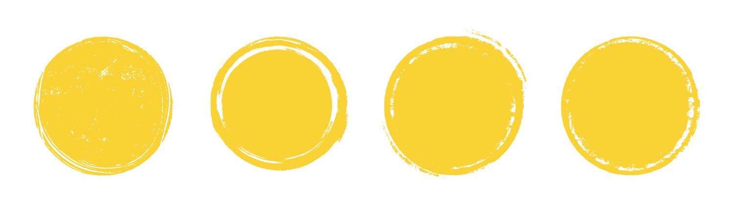 Yellow sun brush stamp watercolor paint shape sets Vector Image