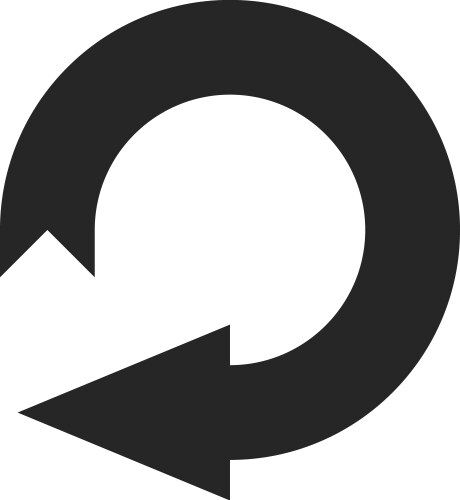 Continuous loop arrow rotating counterclockwise vector image