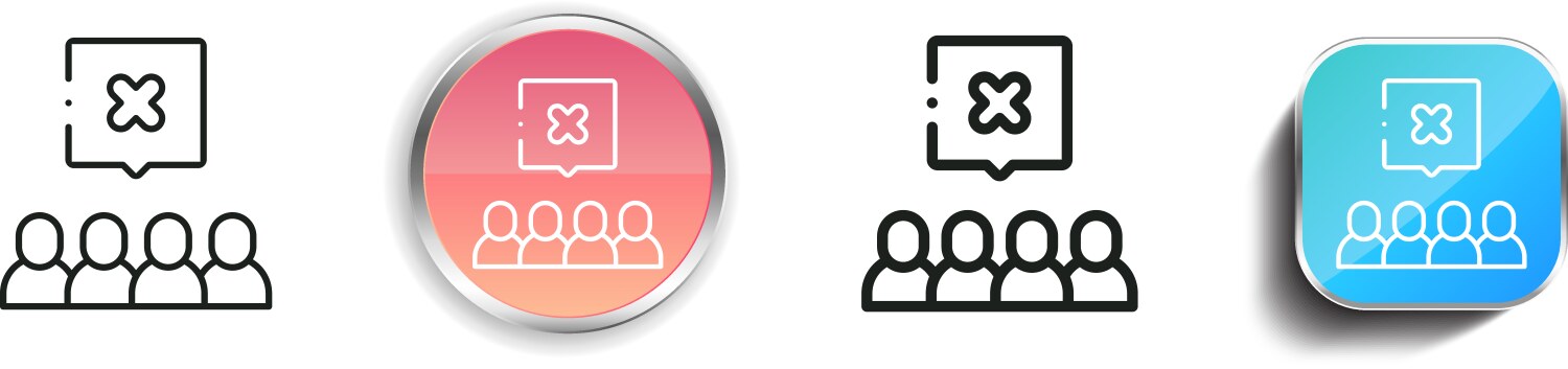 Group icon thin linear regular and button style vector image
