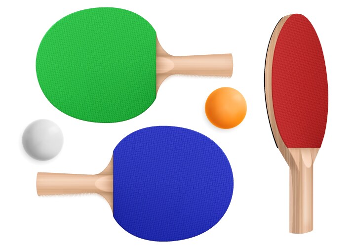 Table tennis rockets ball ping pong Royalty Free Vector