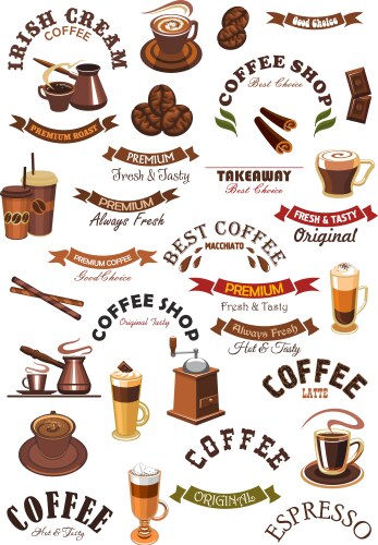 Coffee design elements Royalty Free Vector Image