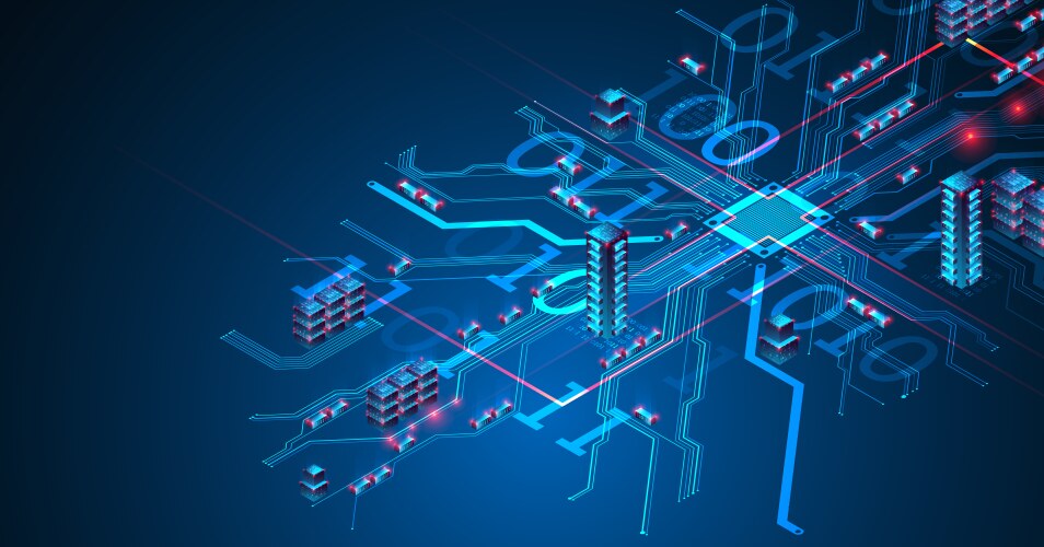 isometric big data concept database abstract vector