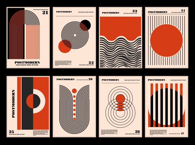 Artworks posters inspired postmodern Vector Image