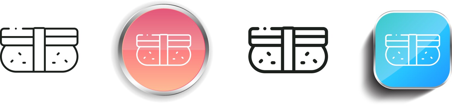 Crab icon thin linear regular and button style vector image