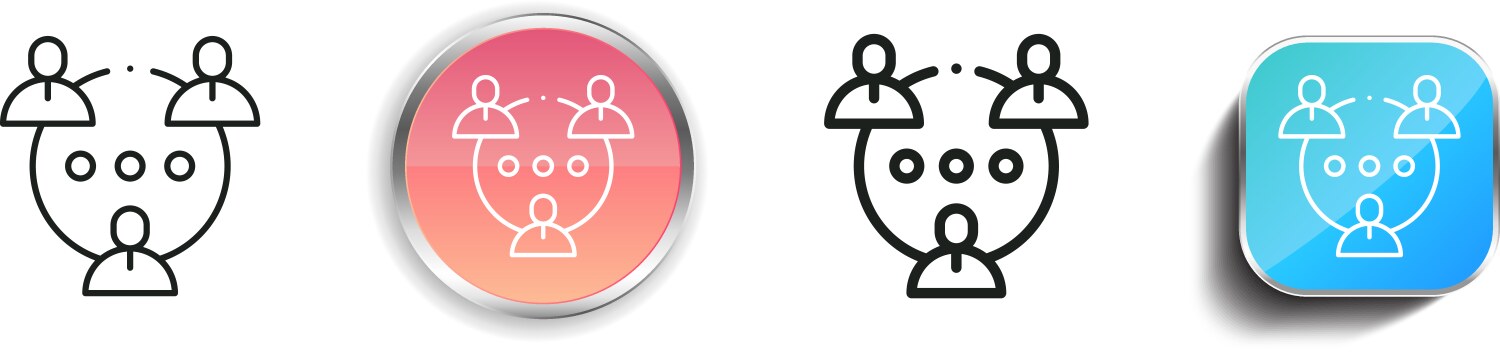 Group icon thin linear regular and button style vector image