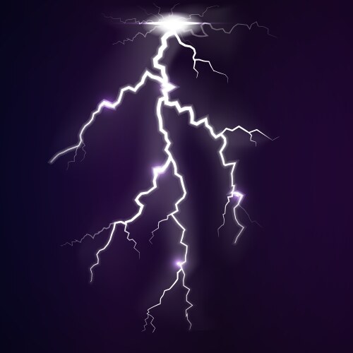 Lightning flash strike dark background Royalty Free Vector
