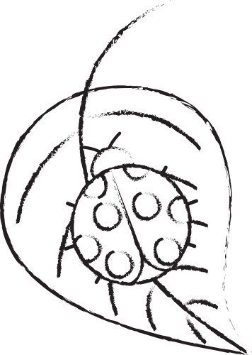 Spring ladybug isolated coloring page for kids Vector Image