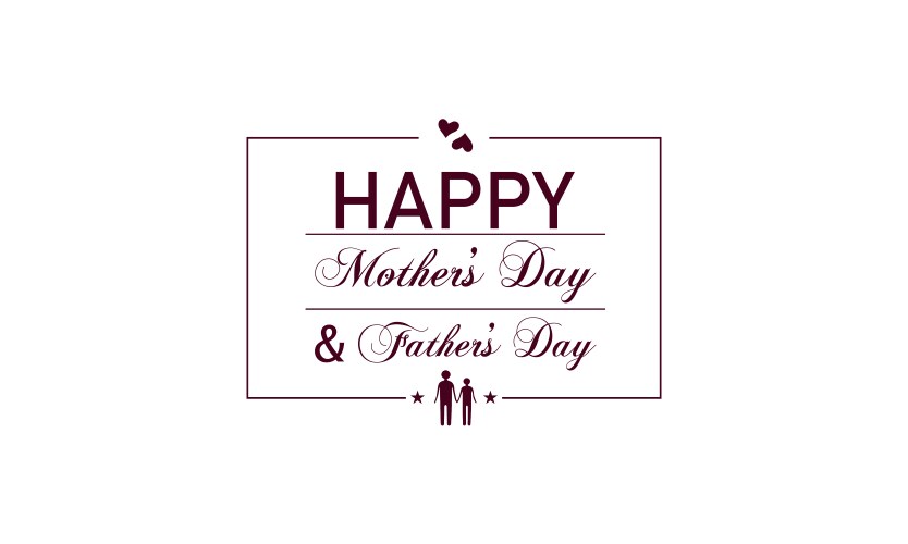 Stylish design for honoring mom and dad Royalty Free Vector