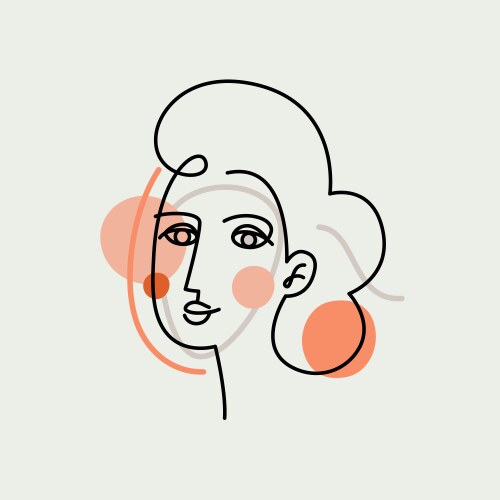 In minimal linear style - minimalistic female vector image