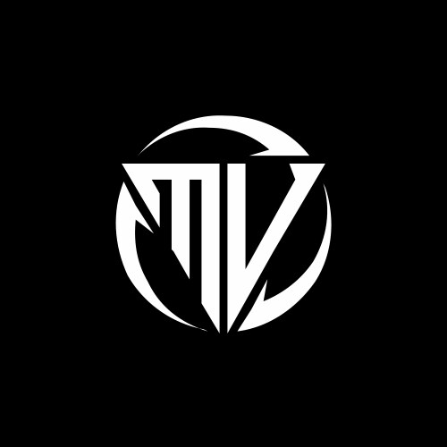 Wa logo with circle rounded negative space design Vector Image