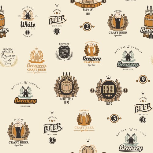 Hop beer seamless pattern background Royalty Free Vector
