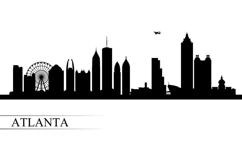 Atlanta City Skyline Silhouette Vector Image