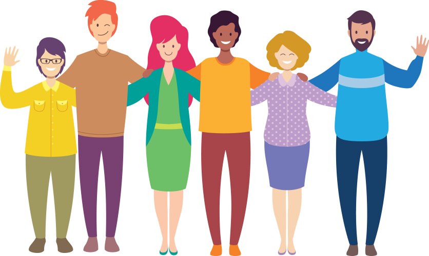 Colorful friends art Royalty Free Vector Image