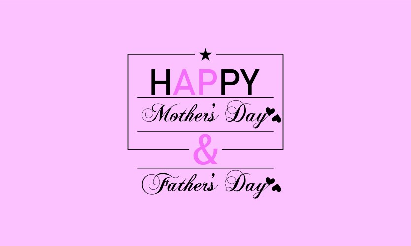 Celebrate mom and dad with chic text art Vector Image