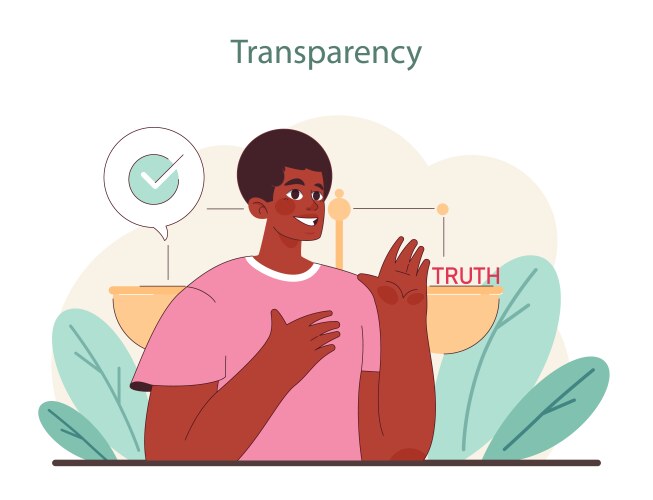 transparency in ethical behavior a figure vector