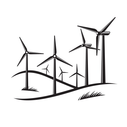 Simple wind turbines icon Royalty Free Vector Image