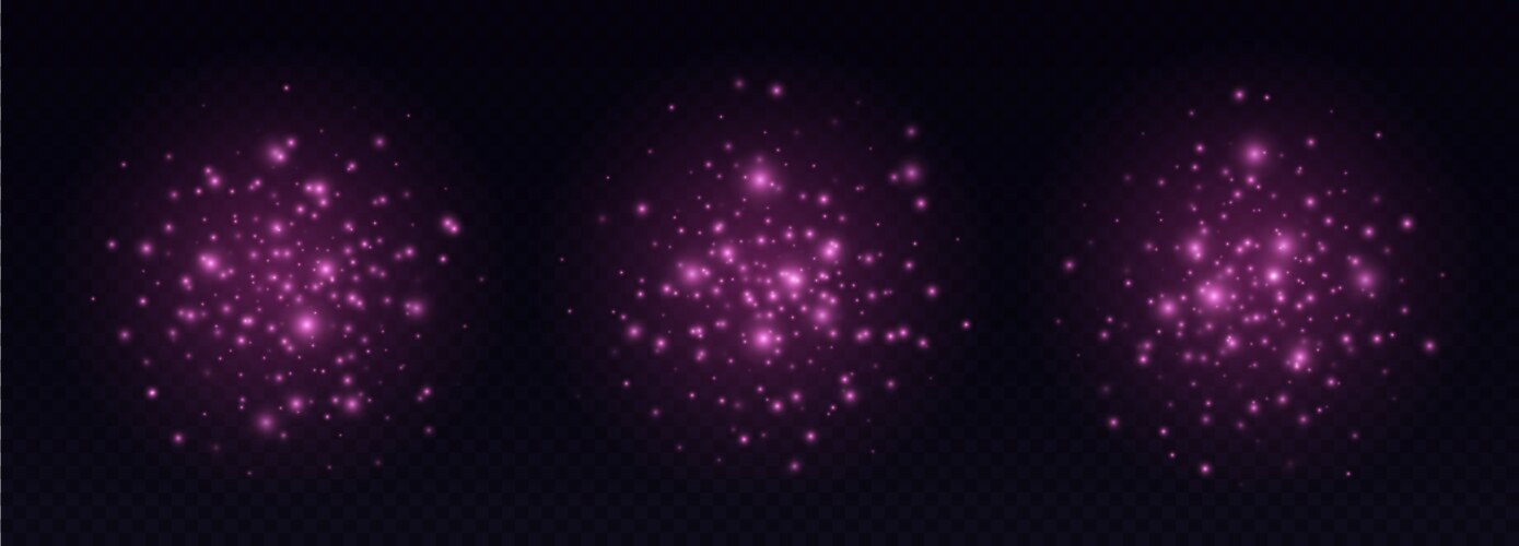 Pink sparkles shiny particles light effect vector image