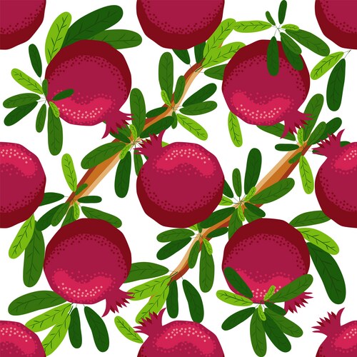 Seamless pattern with pomegranates decorative Vector Image