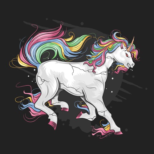 unicorn full color rainbow vector image