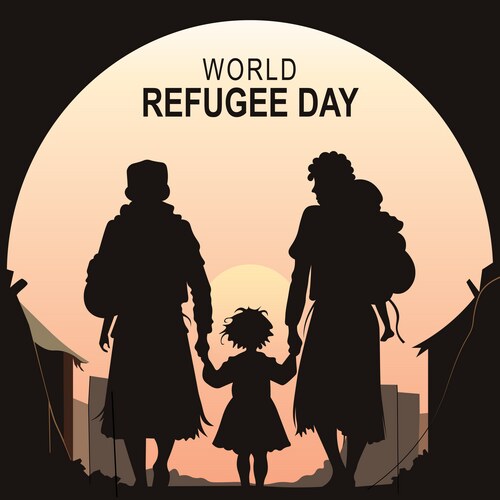 World refugee day poster in flat design – Royalty-Free Vector | VectorStock