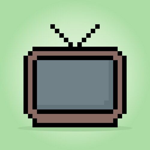 8 bit pixel classic television – Royalty-Free Vector | VectorStock