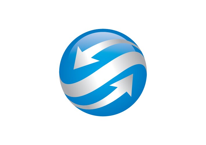 Abstract 3d world globe tech logo Royalty Free Vector Image
