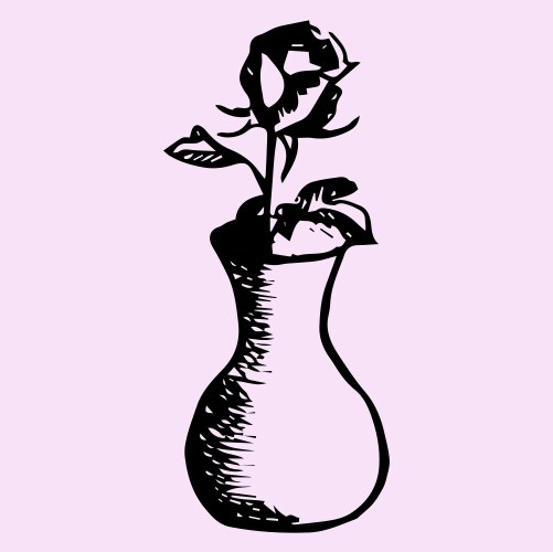 Rose vase Vector Image