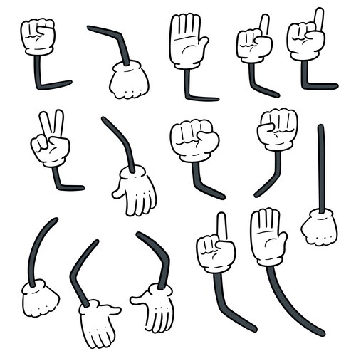 Set cartoon arm Vector Image