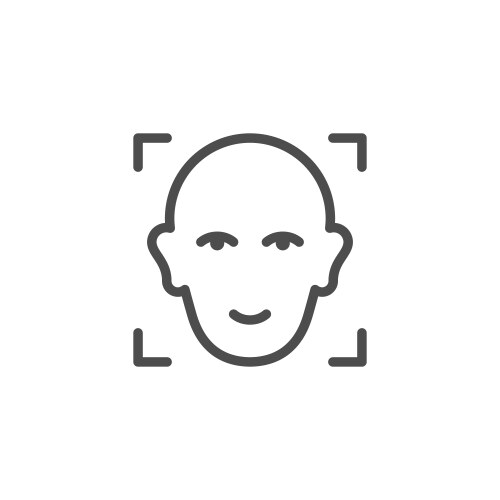 Face id line outline icon vector image