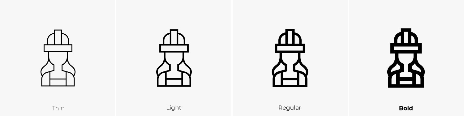 Engineering icon thin light regular and bold Vector Image