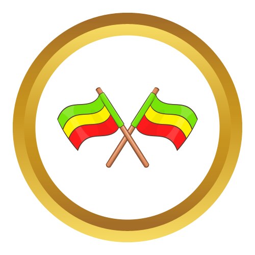 Rastafarian Crossed Flags Icon Vector Image