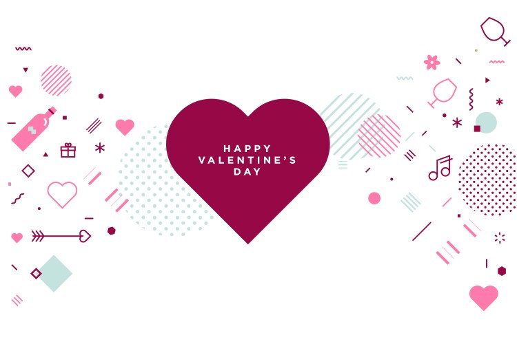 Happy valentines day greeting card cover template Vector Image