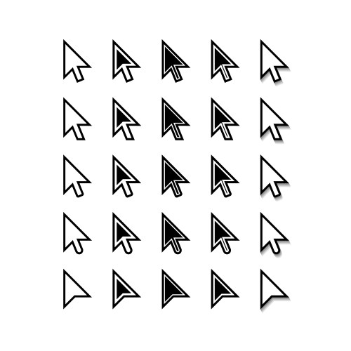 arrows cursor icons mouse pointer set vector image