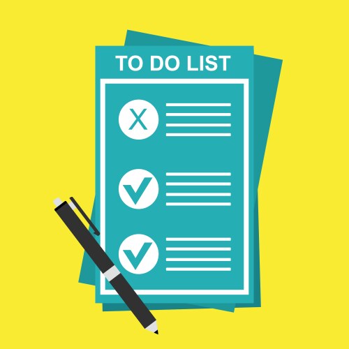 Checklist on to do list form with man signing vector image