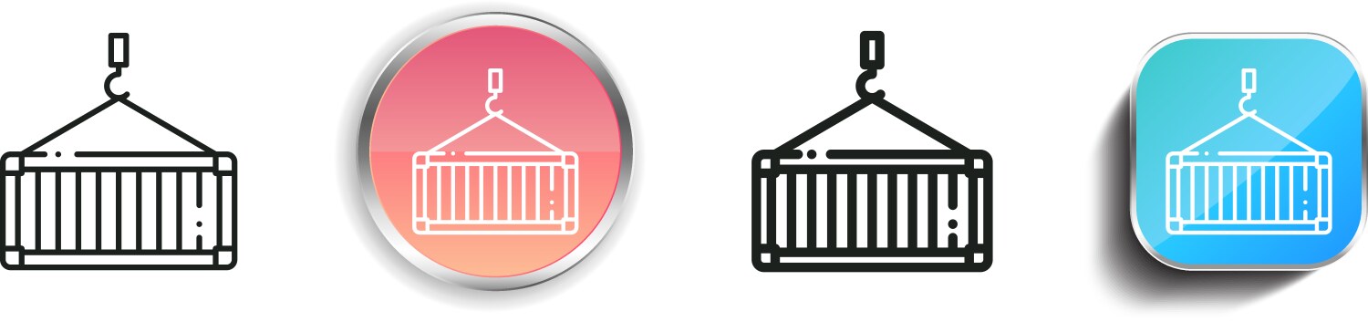 Crane icon thin linear regular and button style vector image