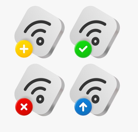 Wifi connection icon set with different vector image