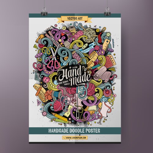 Handmade hobby neon poster Royalty Free Vector Image