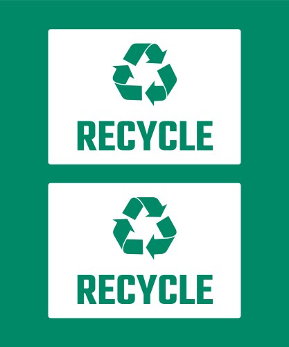 Recycling symbols set green recycle arrows labels vector image