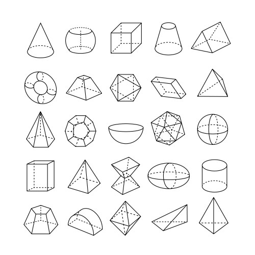 A set of isometric shapes vector image