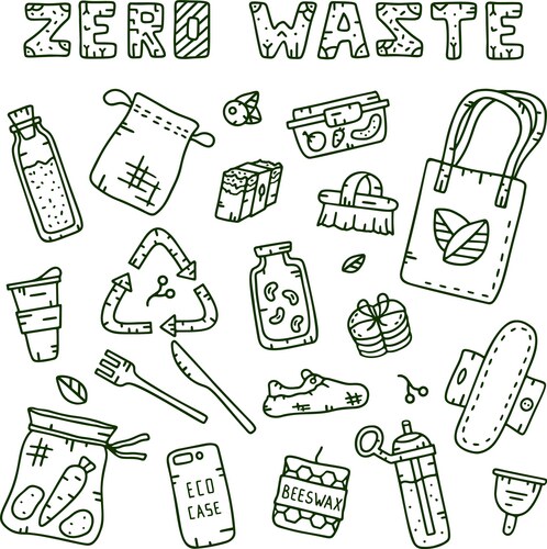 Zero waste doodle Vector Image